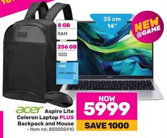 Game acer Aspire Lite Celeron Laptop PLUS Backpack and Mouse offer
