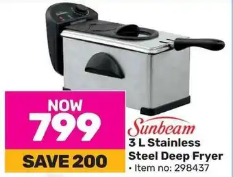 Game Sunbeam 3 L Stainless Steel Deep Fryer offer
