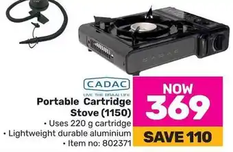 Game CADAC Portable Cartridge Stove (1150) offer