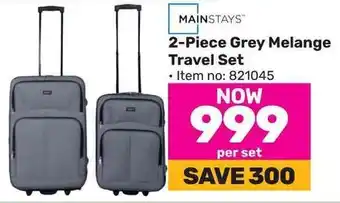 Game MAINSTAYS 2-Piece Grey Melange Travel Set offer