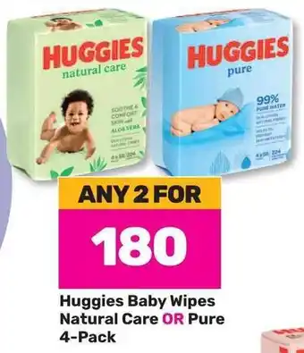 Game Huggies Baby Wipes Natural Care OR Pure 4-Pack offer