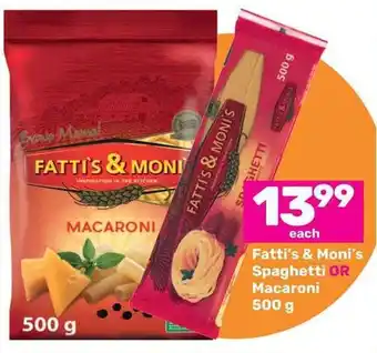 Game Fatti's & Moni's Spaghetti OR Macaroni 500 g offer