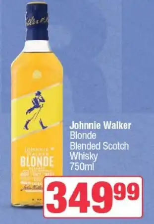 Johnnie Walker Blonde Blended Scotch Whisky 750ml offer at Spar Tops