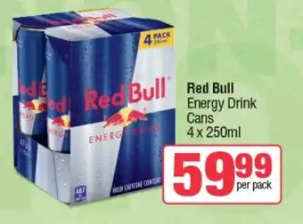 Spar Tops Red Bull Energy Drink Cans offer