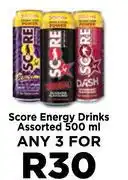 Food Lover's Market Score Energy Drinks Assorted-For Any 3 x 500ml offer