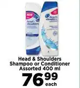 Food Lover's Market Head & Shoulders Shampoo Or Conditioner Assorted-400ml Each offer