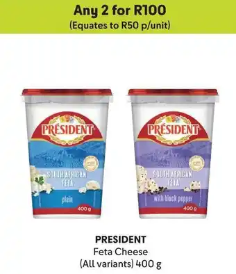 Makro PRESIDENT Feta Cheese (All variants) 400 g offer