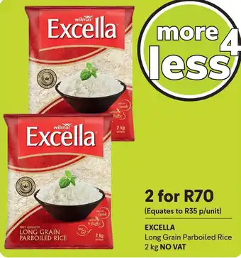 Makro EXCELLA Long Grain Parboiled Rice 2 kg NO VAT offer