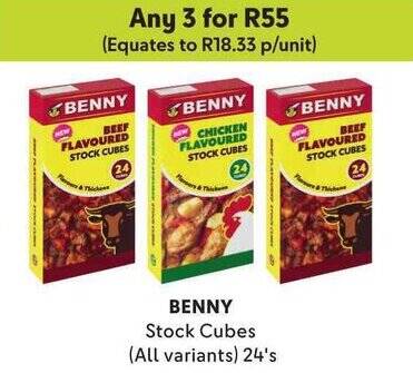 BENNY Stock Cubes (All variants) 24's offer at Makro