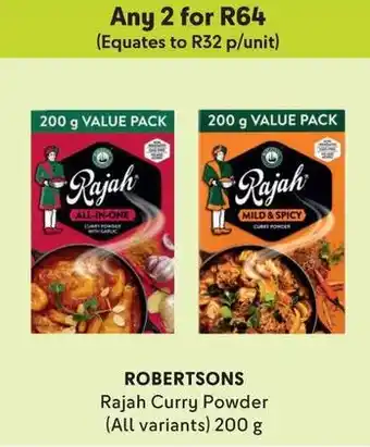 Makro ROBERTSONS Rajah Curry Powder (All variants) 200 g offer