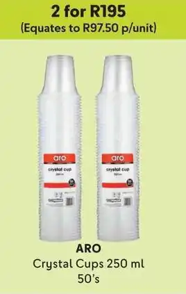 Makro ARO Crystal Cups 250 ml 50's offer