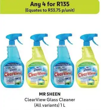 Makro MR SHEEN ClearView Glass Cleaner (All variants) 1 L offer