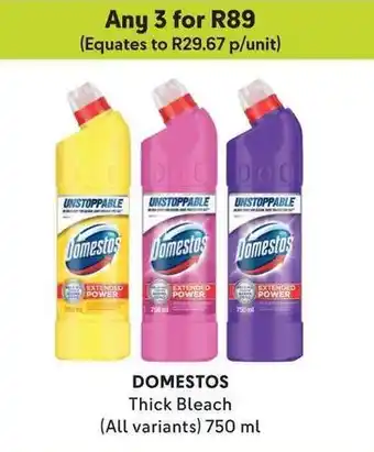 Makro DOMESTOS Thick Bleach (All variants) 750 ml offer