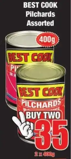 Boxer Build Best Cook Pilchards Assorted 2x400g offer