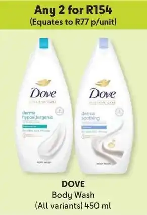 Makro DOVE Body Wash (All variants) 450 ml offer