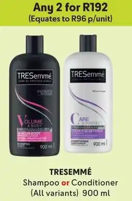 Makro TRESEMMÉ Shampoo or Conditioner (All variants) 900 ml offer