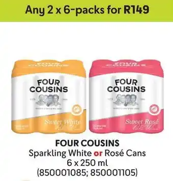 Makro FOUR COUSINS Sparkling White or Rosé Cans offer