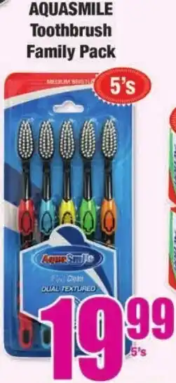 Aquasmile Toothbrush Family Pack 5's