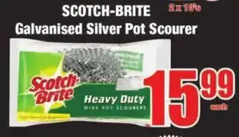 Scotch-Brite Galvanised Silver Pot Scourer 2x10's