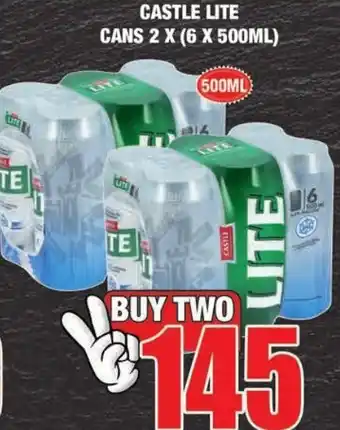 Castle Lite Cans 2 x 6x500ml