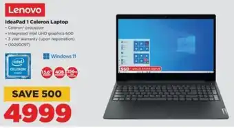 HiFi Corp Lenovo IdeaPad 1 Celeron Laptop offer