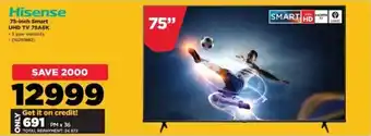 HiFi Corp Hisense 75-inch Smart UHD TV 75A6K offer