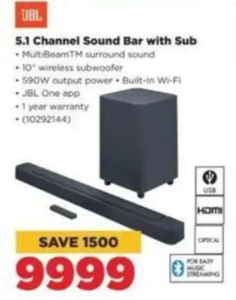 HiFi Corp JBL 5.1 Channel Sound Bar with Sub offer