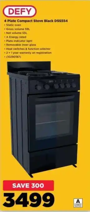 HiFi Corp DEFY 4 Plate Compact Stove Black DSS554 offer