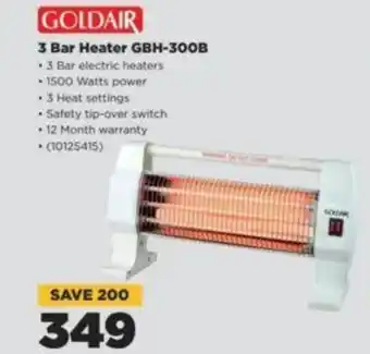 HiFi Corp GOLDAIR 3 Bar Heater GBH-300B offer