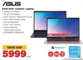HiFi Corp ASUS E410 Intel Celeron Laptop offer