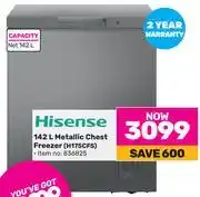 Game Hisense 142Ltr Metallic Chest Freezer H175CFS offer