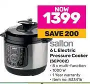 Game Salton 6L Electric Pressure Cooker SEPC02 offer