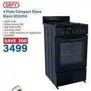 Incredible Connection Defy 4 Plate Compact Stove Black DSS554 offer