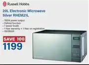 Incredible Connection Russell Hobbs 20L Electronic Microwave Silver RHEM21L offer