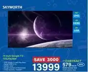 Incredible Connection Skyworth 75 Google UHD TV 75SUE9350F offer