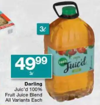 Checkers Darling Juic'd 100% Fruit Juice Blend All Variants Each offer