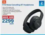 Incredible Connection JBL T770 Noise Cancelling BT Headphones-Each offer
