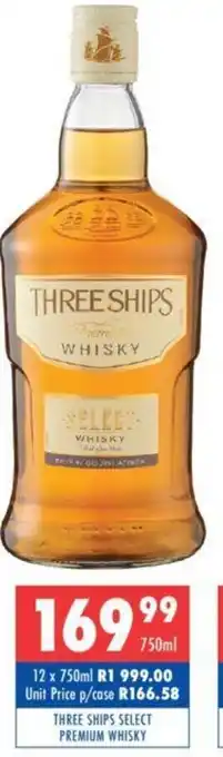 Ultra Liquors THREE SHIPS SELECT PREMIUM WHISKY offer