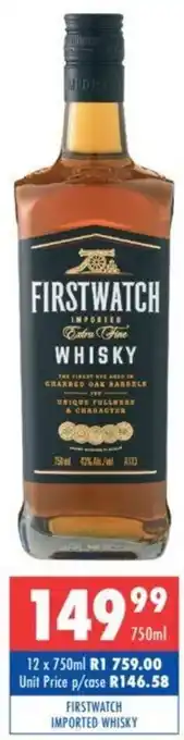 Ultra Liquors FIRSTWATCH IMPORTED WHISKY offer