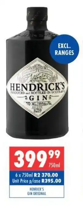 Ultra Liquors HENRICK'S GIN ORIGINAL offer