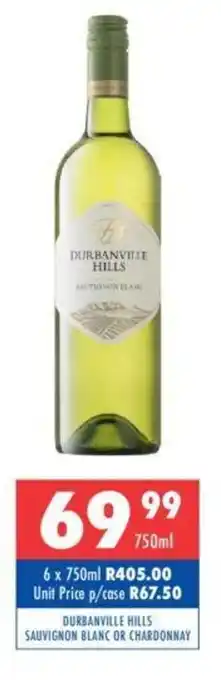 Ultra Liquors DURBANVILLE HILLS SAUVIGNON BLANC OR CHARDONNAY offer