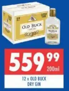 Ultra Liquors 12 x OLD BUCK DRY GIN offer