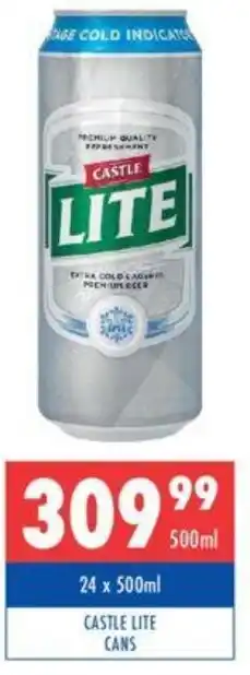 Ultra Liquors CASTLE LITE CANS offer