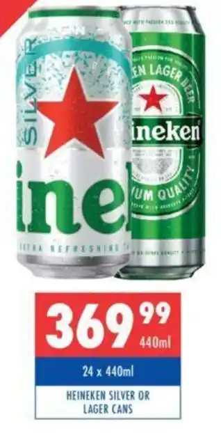 Ultra Liquors HEINEKEN SILVER OR LAGER CANS offer