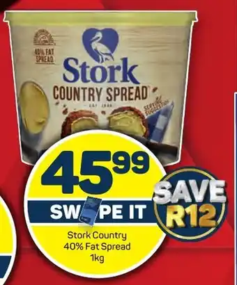 Pick n Pay Hypermarket Stork Country 40% Fat Spread 1kg offer
