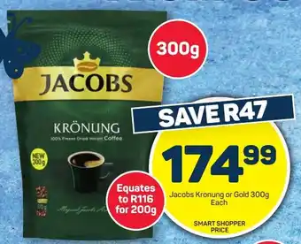Pick n Pay Hypermarket Jacobs Kronung or Gold 300g Each offer