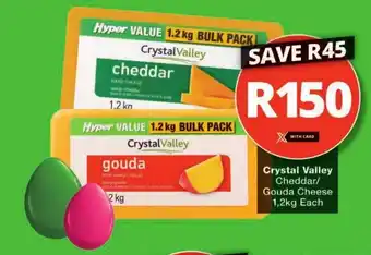 Checkers Crystal Valley Cheddar/ Gouda Cheese 1,2kg Each offer