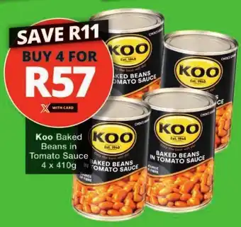 Checkers Koo Baked Beans in Tomato Sauce offer