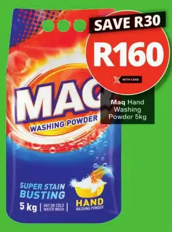 Checkers Maq Hand Washing Powder 5kg offer