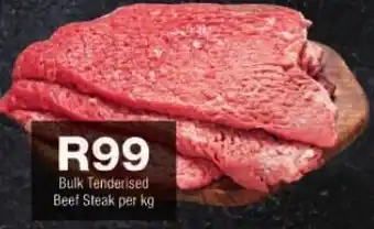 Checkers Bulk Tenderised Beef Steak per kg offer